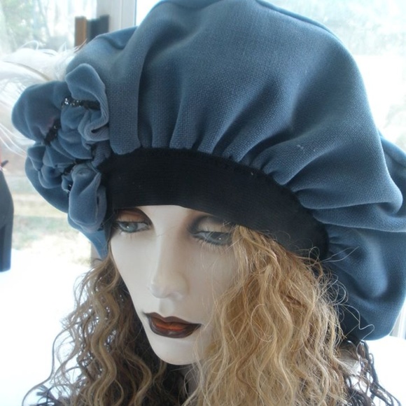 Super Floppy Gypsy Velvet Stevie Nicks Beret - Picture 7 of 8